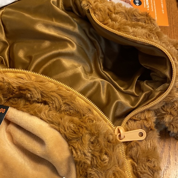 Toddler brown fuzzy bear hooded jumpsuit with front zipper access & plush head - Picture 7 of 11